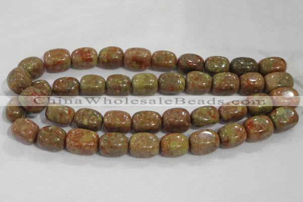 CNG728 15.5 inches 15*18mm nuggets New unakite beads wholesale