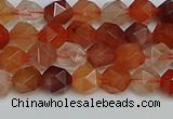 CNG7280 15.5 inches 6mm faceted nuggets red rabbit hair quartz beads