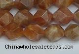 CNG7296 15.5 inches 8mm faceted nuggets sunstone beads