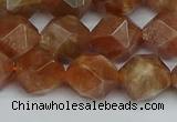 CNG7297 15.5 inches 10mm faceted nuggets sunstone beads