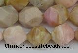 CNG7303 15.5 inches 12mm faceted nuggets pink opal gemstone beads