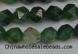 CNG7337 15.5 inches 10mm faceted nuggets moss agate beads