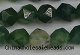 CNG7338 15.5 inches 12mm faceted nuggets moss agate beads