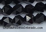 CNG7353 15.5 inches 12mm faceted nuggets Black agate beads