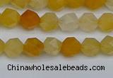 CNG7355 15.5 inches 6mm faceted nuggets yellow jade beads
