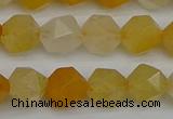 CNG7356 15.5 inches 8mm faceted nuggets yellow jade beads