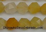 CNG7357 15.5 inches 10mm faceted nuggets yellow jade beads