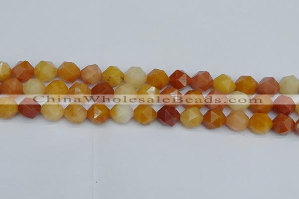 CNG7362 15.5 inches 10mm faceted nuggets yellow jade beads