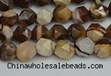 CNG7380 15.5 inches 6mm faceted nuggets zebra jasper beads