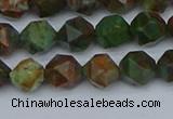 CNG7390 15.5 inches 6mm faceted nuggets green opal beads