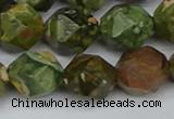 CNG7398 15.5 inches 12mm faceted nuggets rhyolite gemstone beads