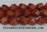 CNG7400 15.5 inches 6mm faceted nuggets goldstone beads