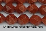 CNG7402 15.5 inches 10mm faceted nuggets goldstone beads