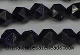 CNG7407 15.5 inches 10mm faceted nuggets blue goldstone beads