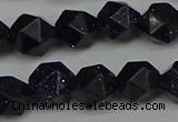 CNG7408 15.5 inches 12mm faceted nuggets blue goldstone beads