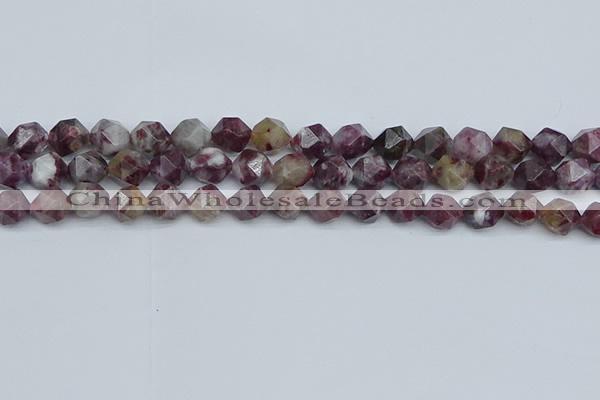 CNG7411 15.5 inches 8mm faceted nuggets tourmaline beads