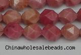 CNG7421 15.5 inches 8mm faceted nuggets rhodochrosite beads
