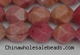 CNG7422 15.5 inches 10mm faceted nuggets rhodochrosite beads