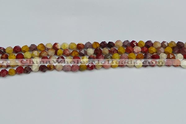 CNG7425 15.5 inches 6mm faceted nuggets mookaite beads