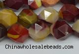 CNG7427 15.5 inches 10mm faceted nuggets mookaite beads