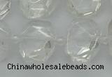 CNG7450 12*16mm - 15*20mm faceted freeform white crystal beads