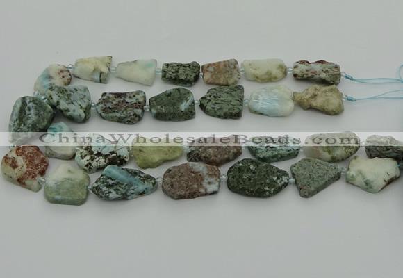 CNG7460 15.5 inches 15*22mm - 20*30mm freeform larimar beads