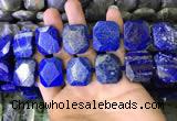 CNG7481 15.5 inches 18*25mm - 20*28mm faceted freeform lapis lazuli beads