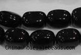 CNG749 15.5 inches 13*18mm nuggets black agate beads wholesale