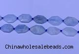 CNG7511 15.5 inches 25*35mm - 30*40mm faceted freeform aquamarine beads