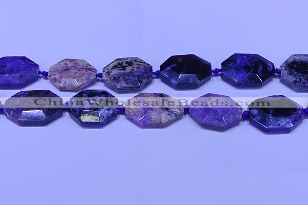 CNG7516 15.5 inches 25*35mm - 30*40mm faceted freeform charoite beads
