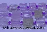 CNG7540 15.5 inches 6*8mm - 10*12mm freeform kunzite beads