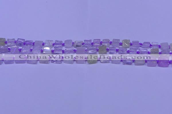 CNG7540 15.5 inches 6*8mm - 10*12mm freeform kunzite beads