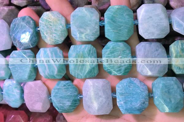 CNG7580 15.5 inches 18*25mm - 20*28mm faceted freeform amazonite beads