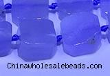 CNG7604 15.5 inches 14*15mm - 15*16mm freeform blue chalcedony beads