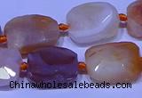 CNG7621 12*16mm - 13*18mm faceted freeform red botswana agate beads