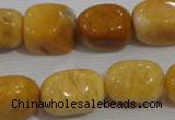 CNG765 15.5 inches 13*18mm nuggets yellow jade beads wholesale