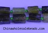CNG7651 15.5 inches 5*7mm - 8*10mm nuggets green garnet beads