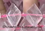 CNG7701 13*20mm - 15*25mm faceted freeform rose quartz beads