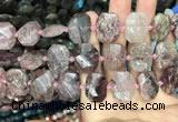 CNG7757 13*18mm - 15*25mm faceted freeform strawberry quartz beads