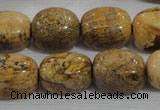 CNG776 15.5 inches 13*18mm nuggets picture jasper beads wholesale