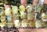 CNG7761 13*18mm - 15*25mm faceted freeform yellow opal beads