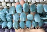 CNG7770 13*18mm - 15*25mm faceted freeform amazonite beads