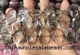 CNG7779 13*18mm - 15*25mm faceted freeform smoky quartz beads