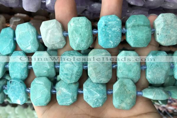 CNG7786 13*18mm - 15*25mm faceted freeform Russian amazonite beads