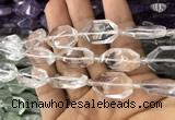 CNG7800 13*18mm - 18*25mm faceted freeform white crystal beads