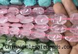 CNG7801 13*18mm - 18*25mm faceted freeform rose quartz beads