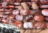 CNG7816 13*18mm - 18*25mm faceted freeform red agate beads