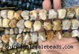 CNG7844 12*16mm - 15*20mm faceted nuggets fossil coral beads