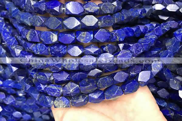 CNG7847 15.5 inches 8*12mm - 9*13mm faceted nuggets lapis lazuli beads