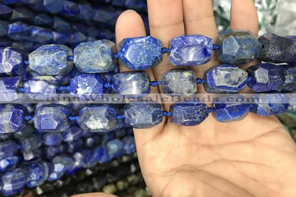 CNG7850 15.5 inches 12*16mm - 15*20mm faceted nuggets lapis lazuli beads